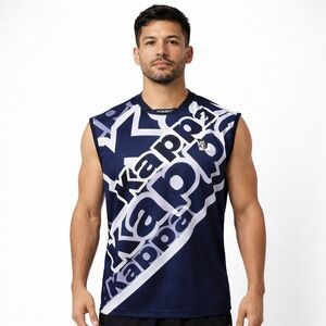 Kappa-Kombat Men's L T-Shirt Sleeveless Blue Technical Jersey